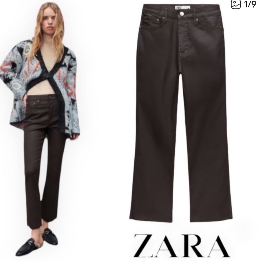 Zara THE DREED FLARE in coated mocha